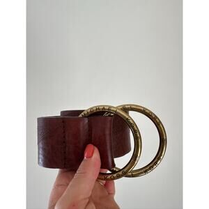 Michael Kors Vintage Y2K Genuine Leather Double Ring Belt , Size M/L